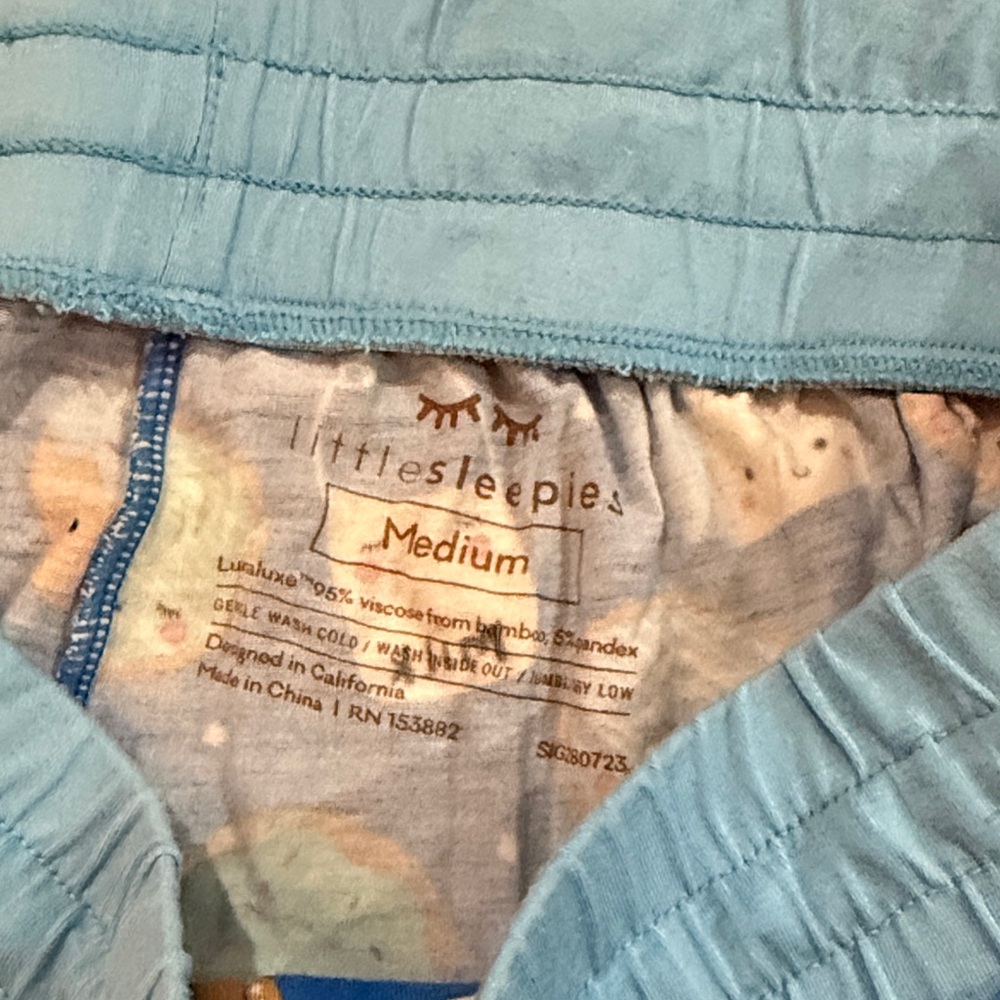 Little Sleepies Blue and Orange Cookie Print Pajama Bottoms - Picture 2 of 2